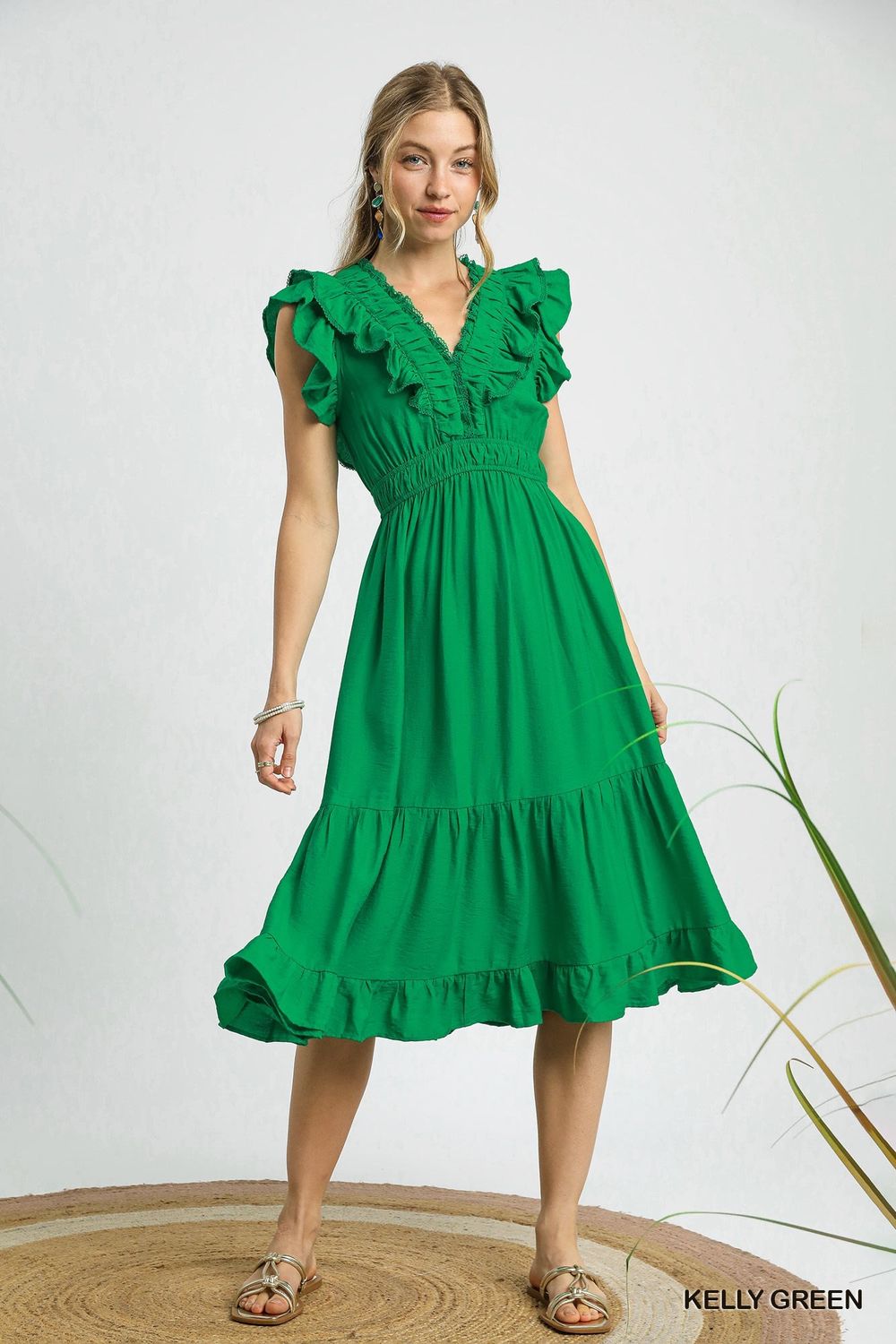 Ruffle Tiered Midi Dress