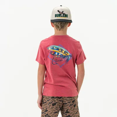 Youth Tee - Big Fly - Heather Crimson
