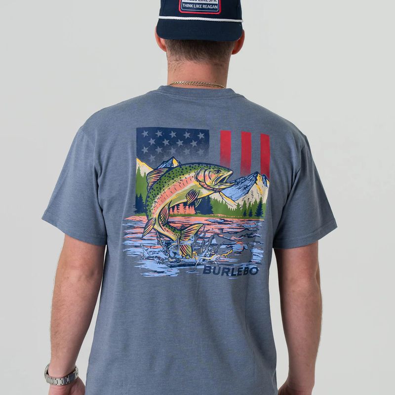 Patriotic Scenic Fish - Short Sleeve Tee