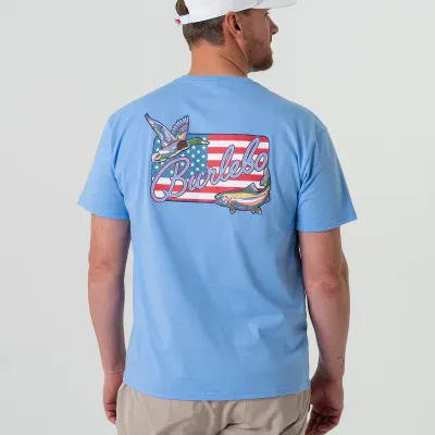 BURLEBO Patch Flag Short Sleeve Tee