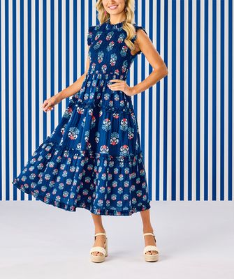 Ward Smocked Midi Dress