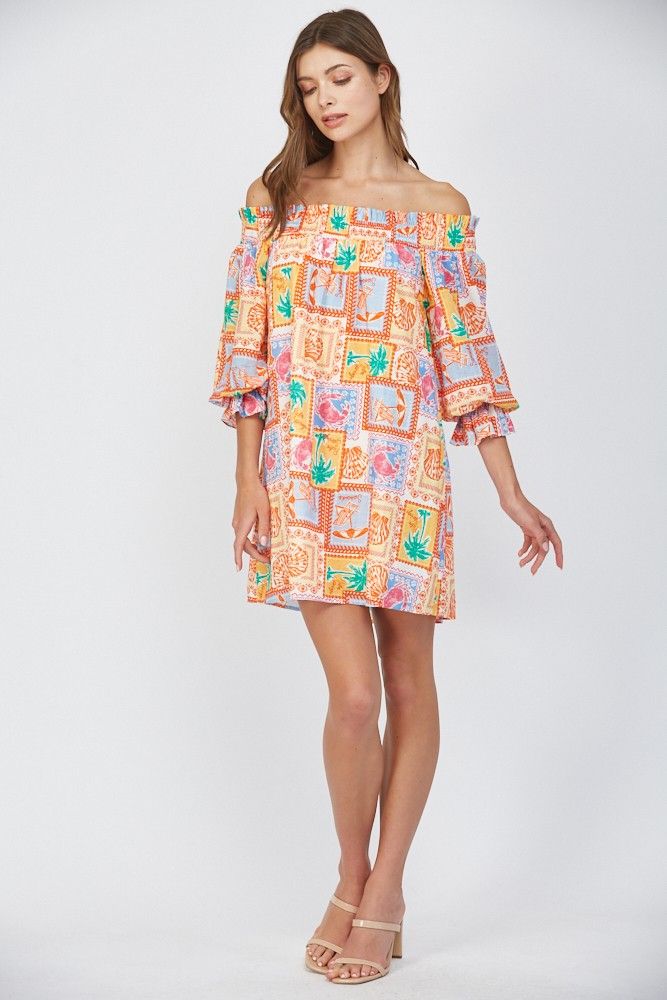Ruffled Off Shoulder Mini Dress