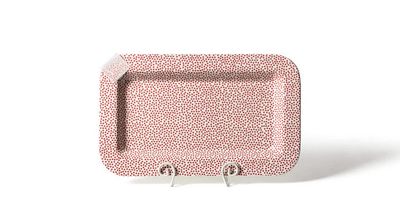 Red Small Dot Mini Entertaining Rectangle Platter