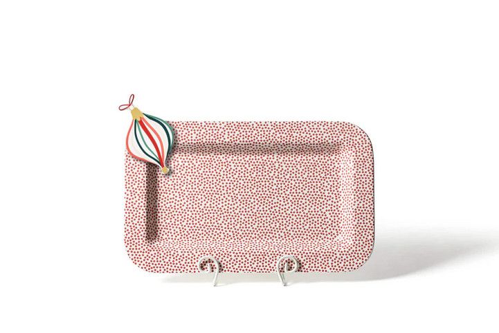 Red Small Dot Mini Entertaining Rectangle Platter