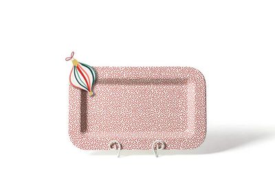 Red Small Dot Mini Entertaining Rectangle Platter