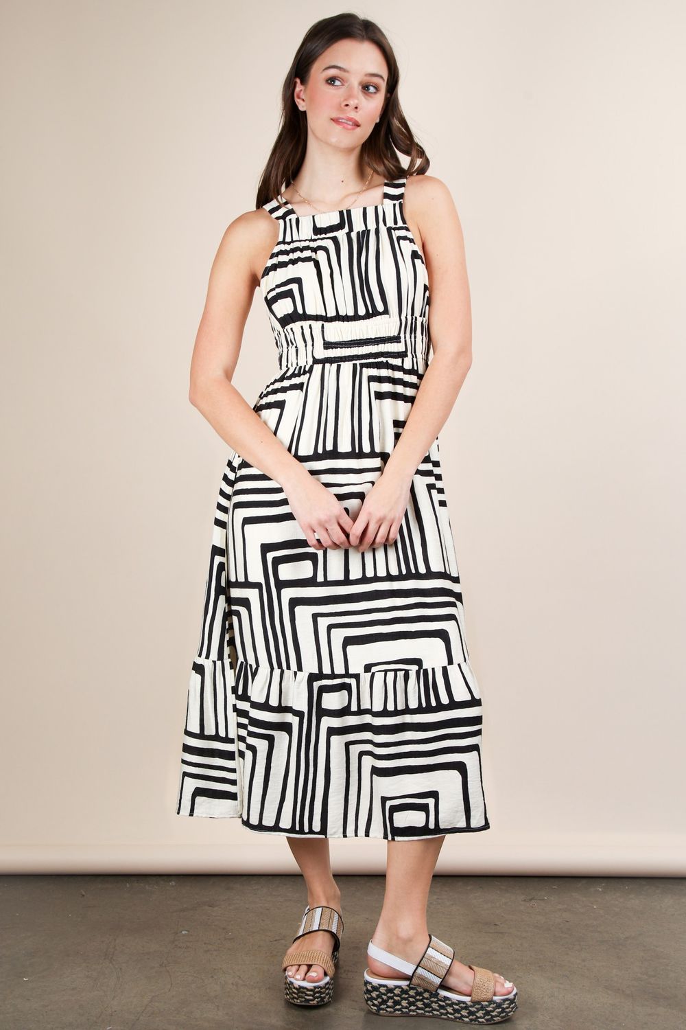 Printed Midi Boho Dress