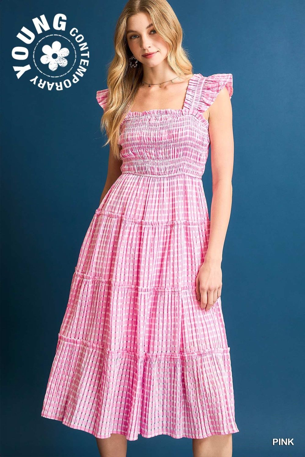 Checkered Seersucker Dress