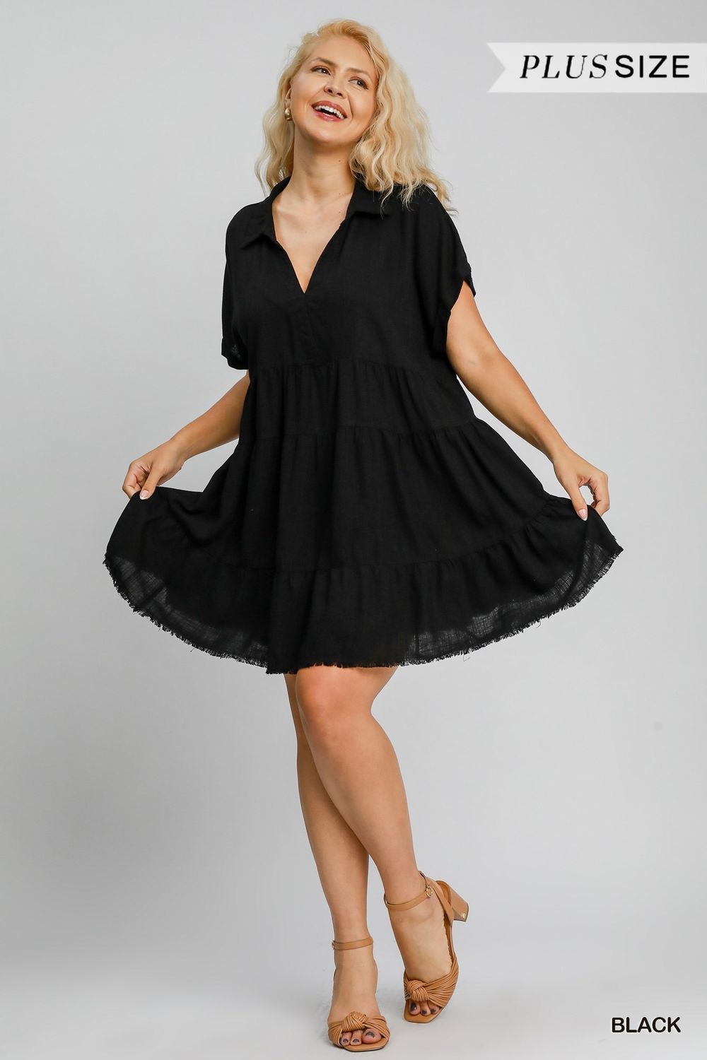 Plus - Sunny Breeze Tiered Mini Dress