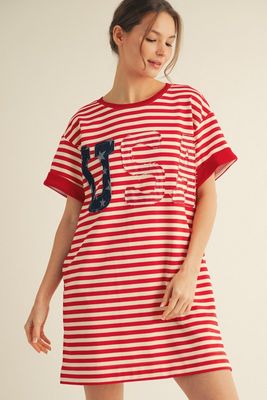 Stripe Print Casual Dress