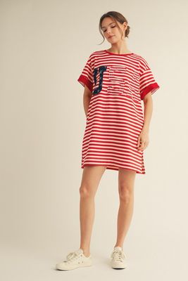 Stripe Print Casual Dress
