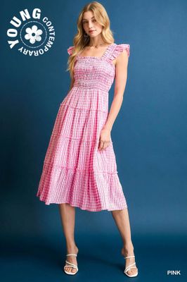 Checkered Seersucker Dress