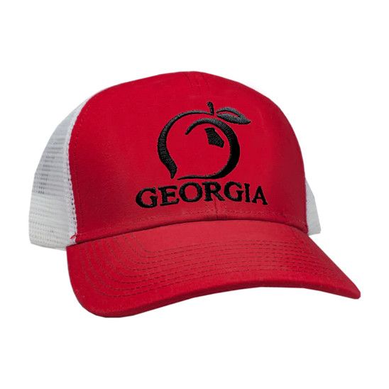 Youth - Georgia Mesh Back Trucker Hat, Color: Red