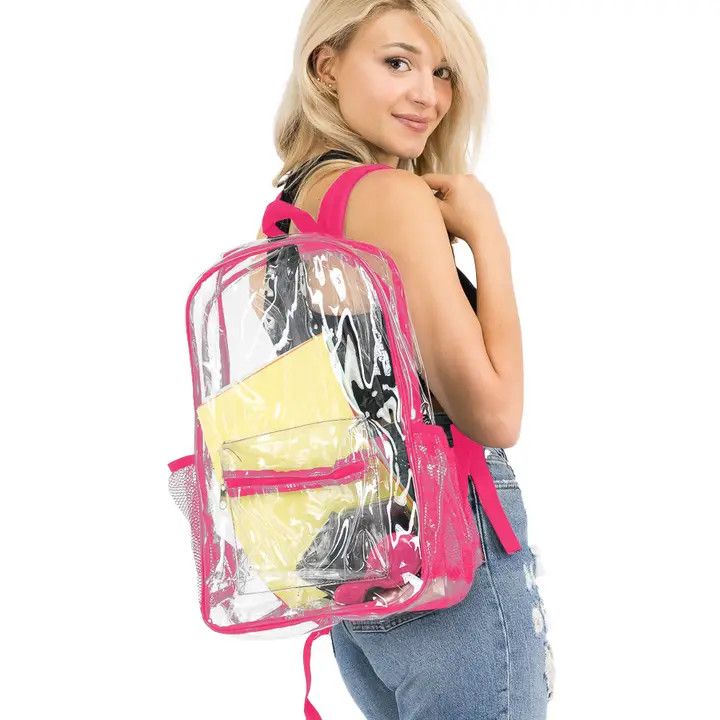 Extra Large Color Outlined Clear Backpack