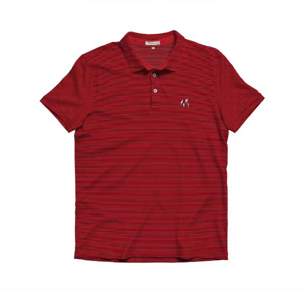 Youth - UGA Standing Dawg Beech Stripe Polo, Size: YS, Color: Red &amp; Black
