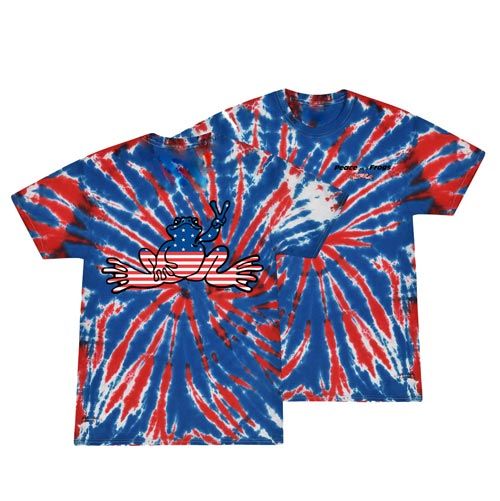 American Flag Frog Tie Dye Short Sleeve T-Shirt