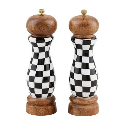 Checkered Salt &amp; Pepper Grinder Set