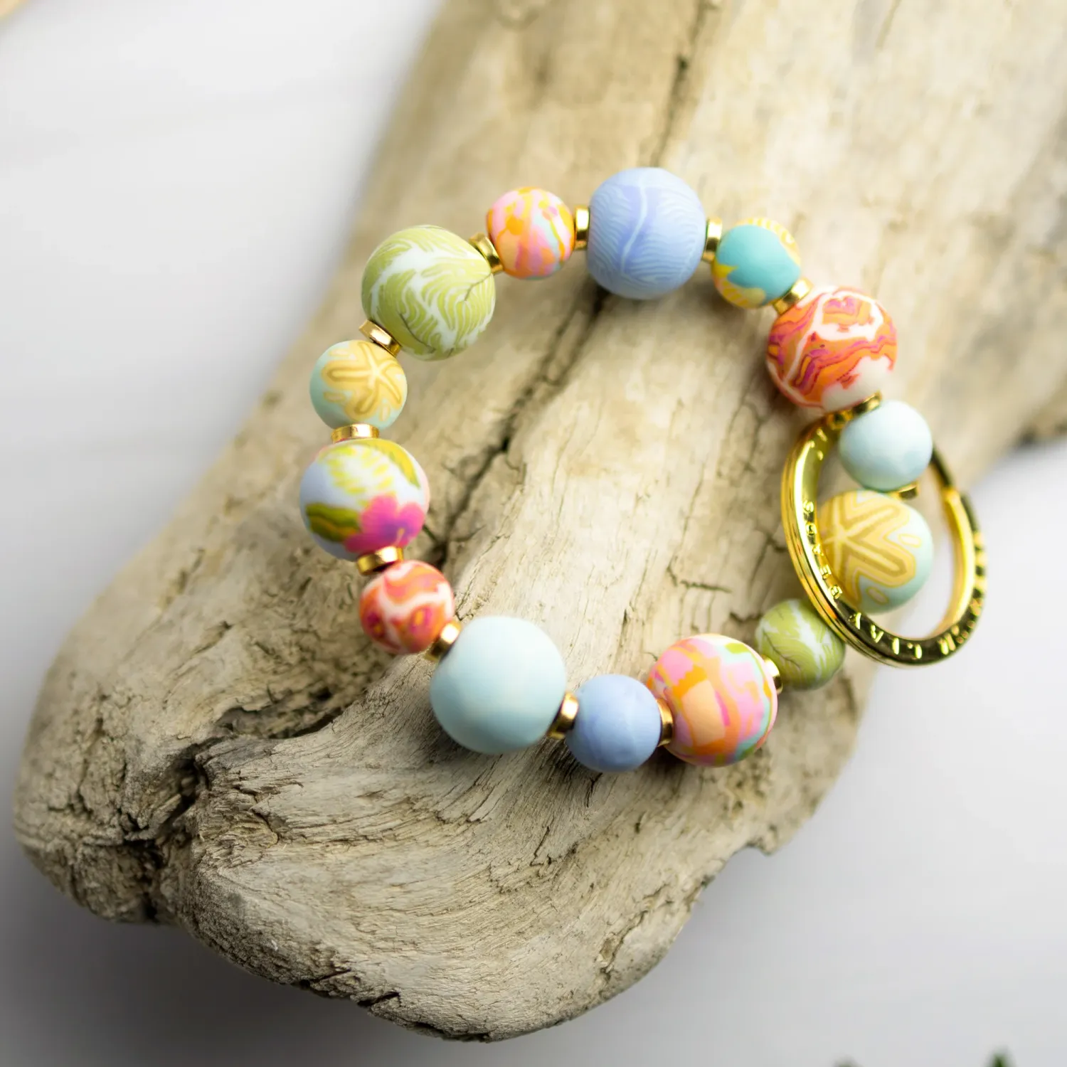 Small Wrist Keychain, Color: Beach Day