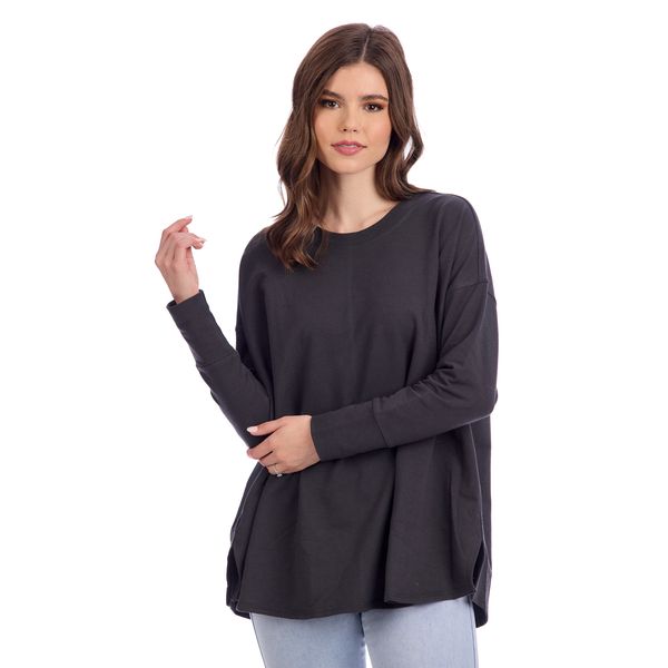 Libba Swing Hem Top, Color: Black, Size: O/S