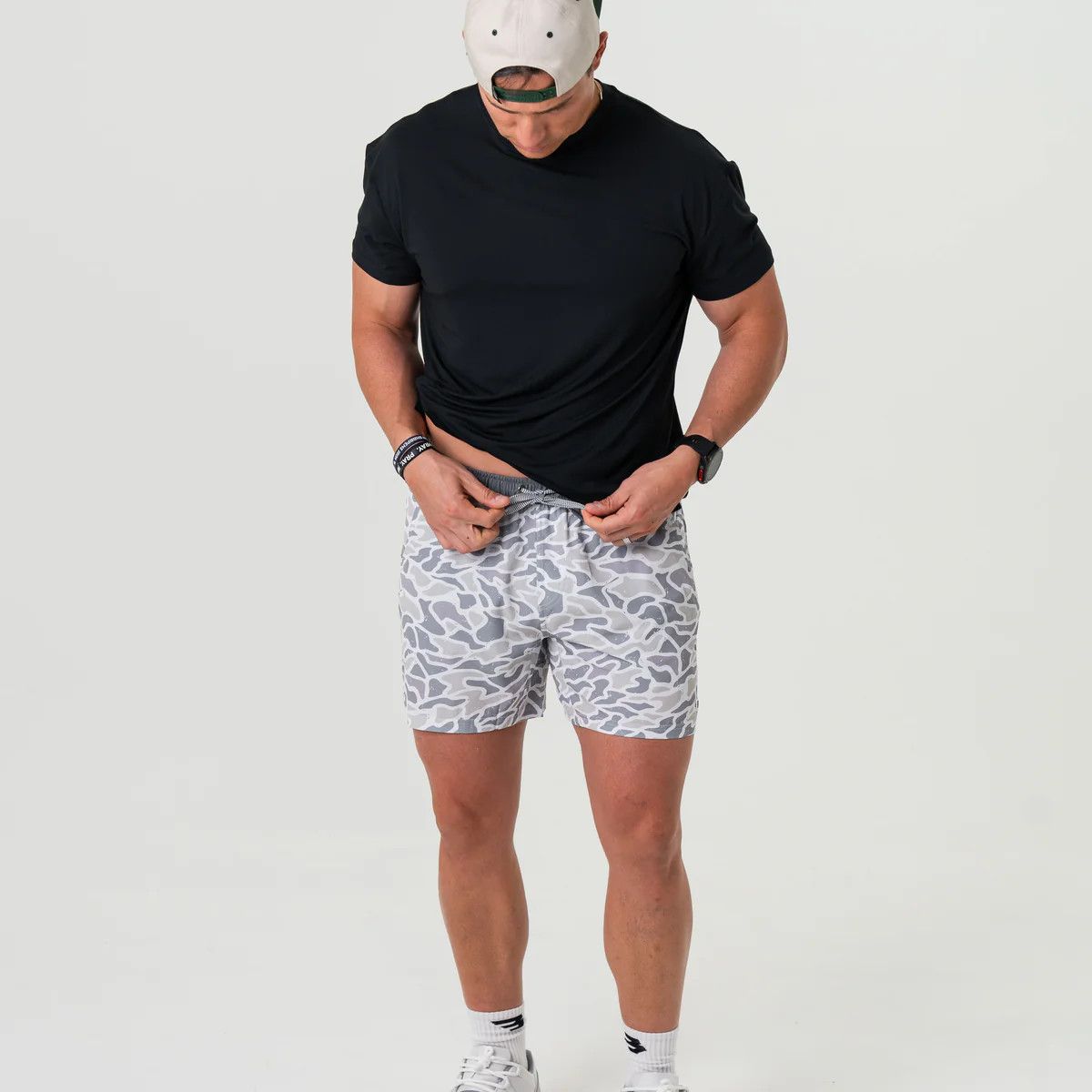 Athletic Short - White Camo - Grey Liner