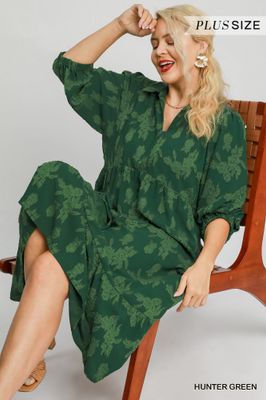 Floral Burnout Midi Dress