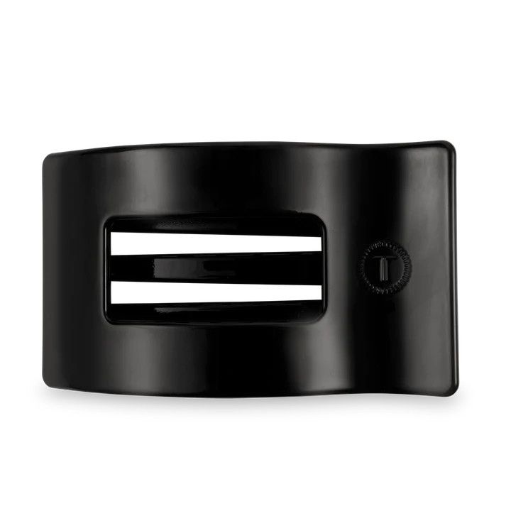 Teleties - Large Flat Rectangle Hair Clip Jet Black