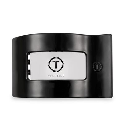 Teleties - Large Flat Rectangle Hair Clip Jet Black