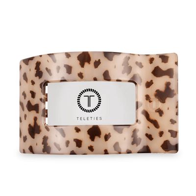 Teleties - Large Flat Rectangle Hair Clip Blonde Tortoise