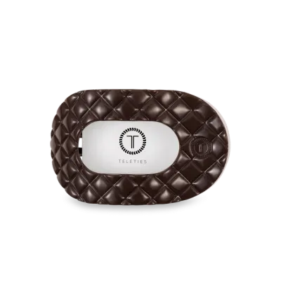 Teleties - Medium Flat Round Hair Clip Truly Taupe Quilted
