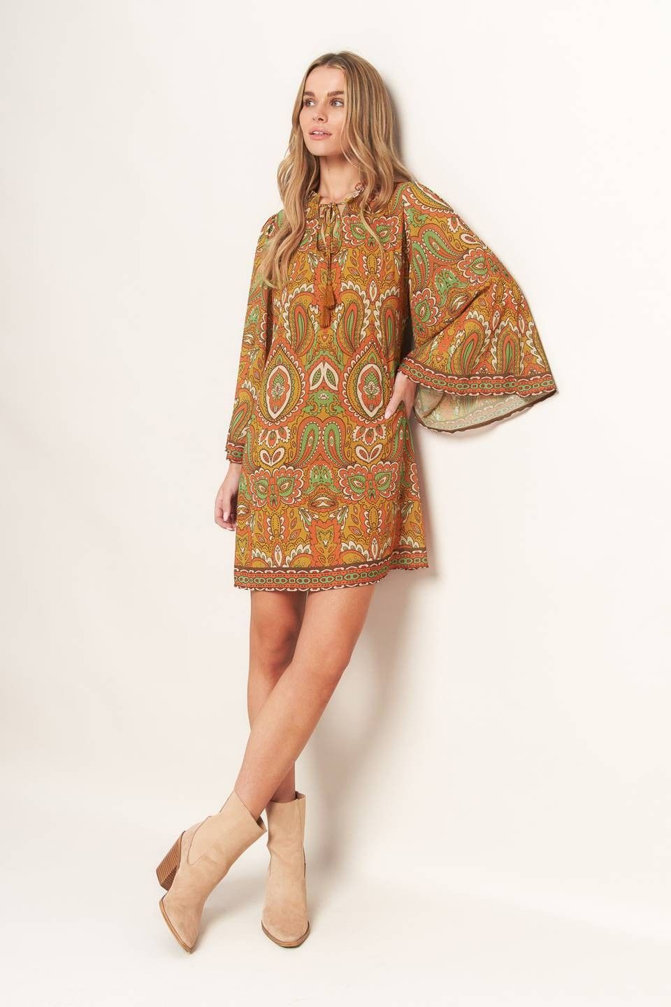 Printed Woven Mini Dress