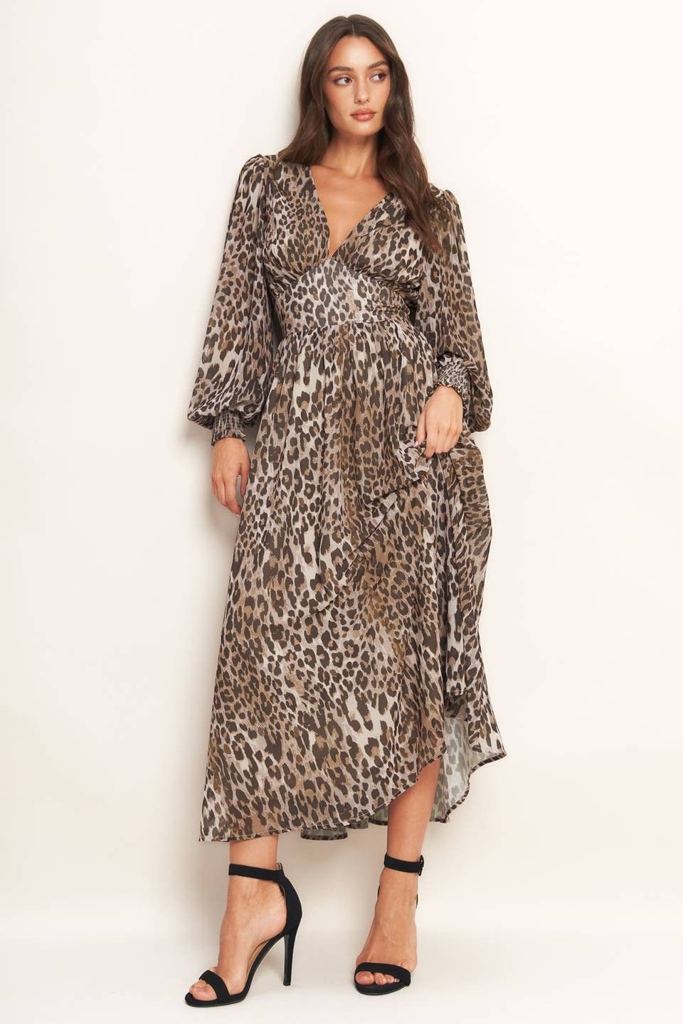 Printed Woven Midi Dress