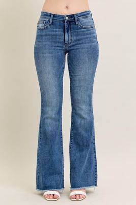 Vintage Wash Flare With Fray Hem