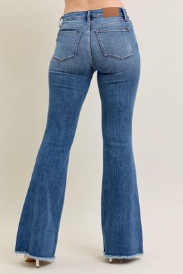 Vintage Wash Flare With Fray Hem