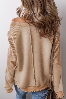Patchwork Raglan Sleeve Sweatshirt