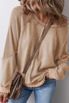 Patchwork Raglan Sleeve Sweatshirt
