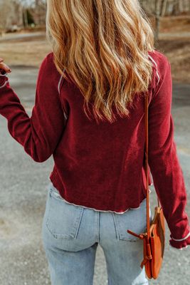 Textured Round Neck Top