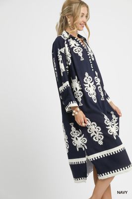 Abstract Print Midi Dress