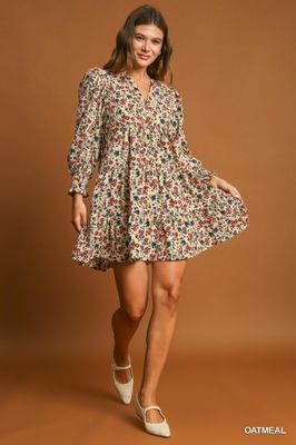 Floral Corduroy Dress