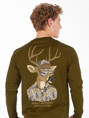 Deer Raised Right Long Sleeve Tee