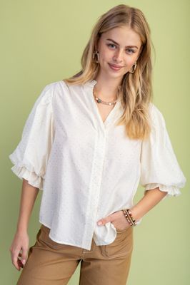 Blouse With Rhinestone Embellishments