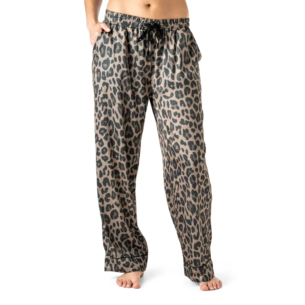 Hello Mello Satin Pajama Pants, Print: Cats Meow, Size: XL/XXL