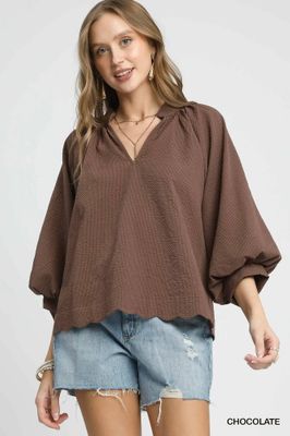 Split V Neck Top