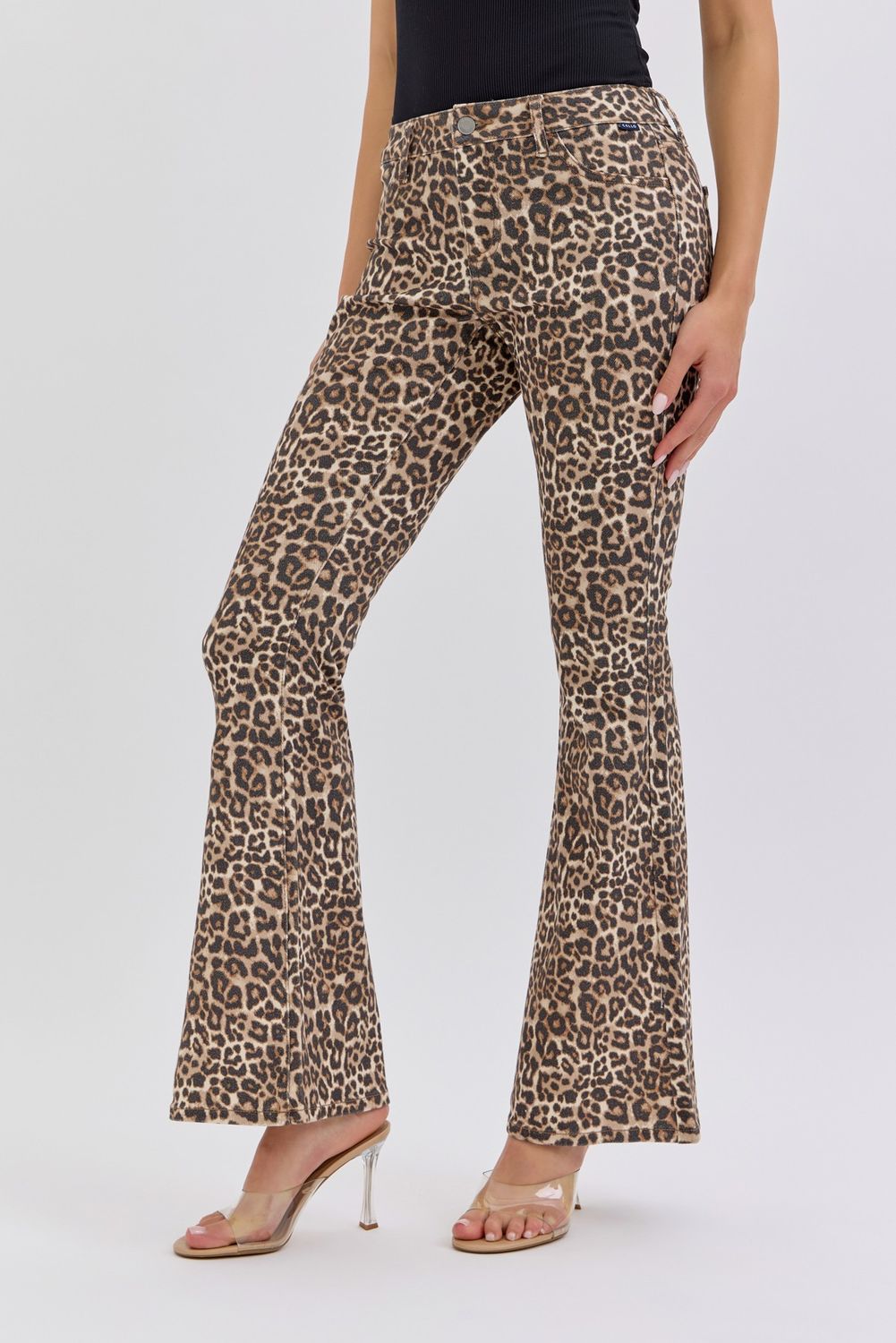 Leopard Mid Rise Flare