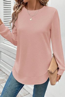 Waffle Knit Long Sleeve Top