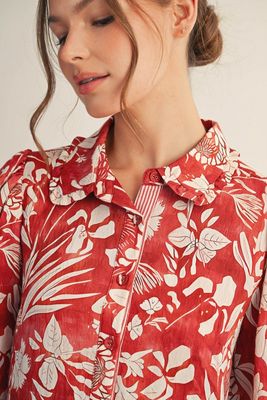 Loose Fit Tiered Floral Dress