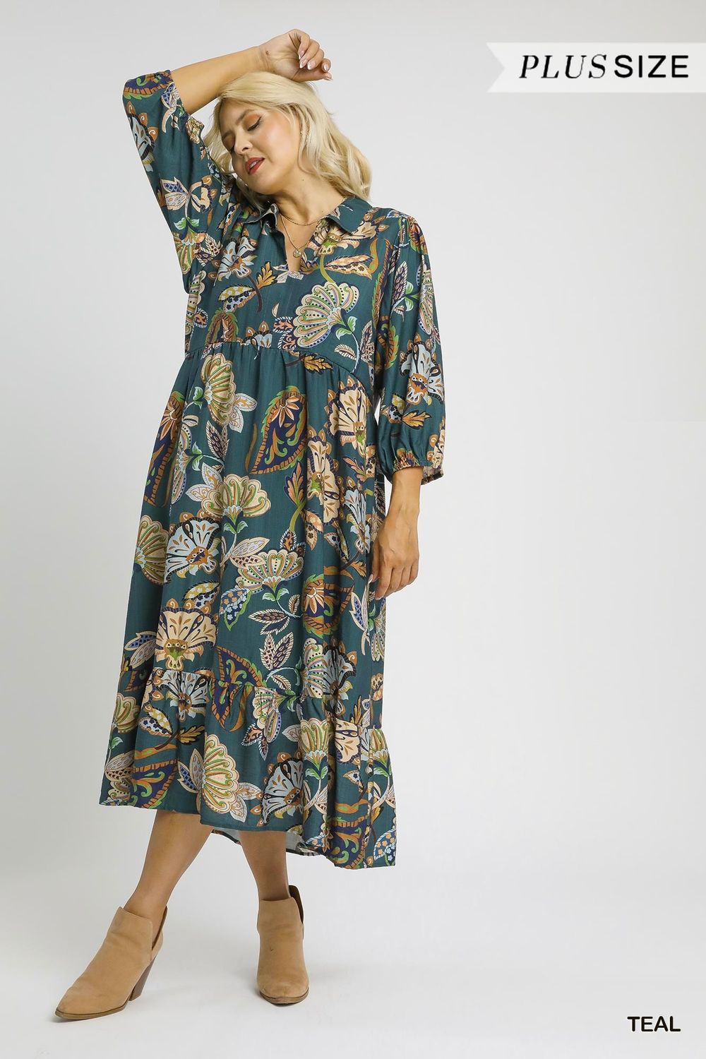 Paisley Tiered Midi Dress
