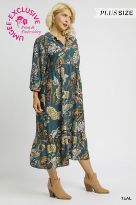 Paisley Tiered Midi Dress