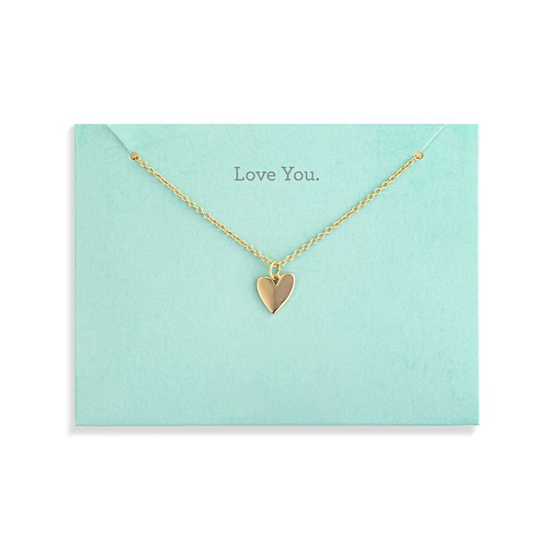 Floral Card &amp; Gold Necklace-16in