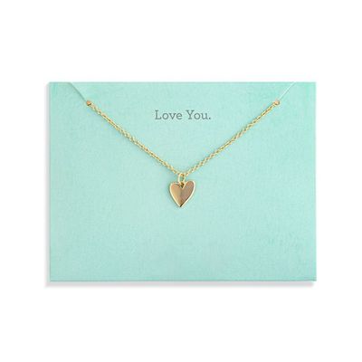Floral Card &amp; Gold Necklace-16in