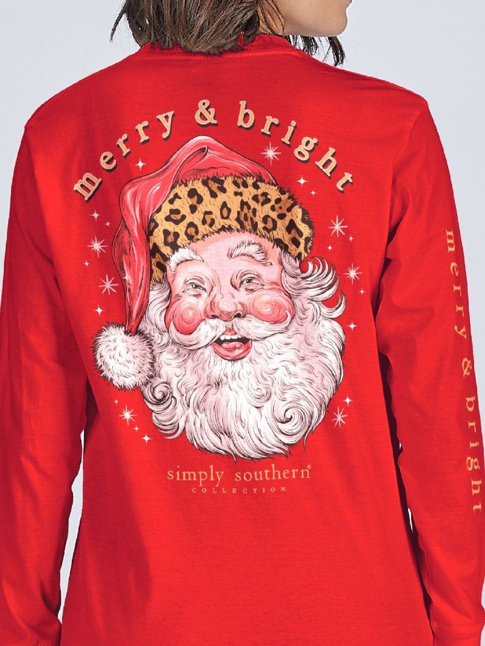 Merry And Bright Santa LS T-Shirt