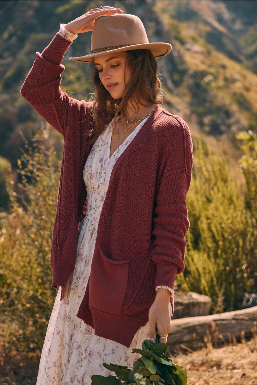 Slouchy Button-Down Cardigan